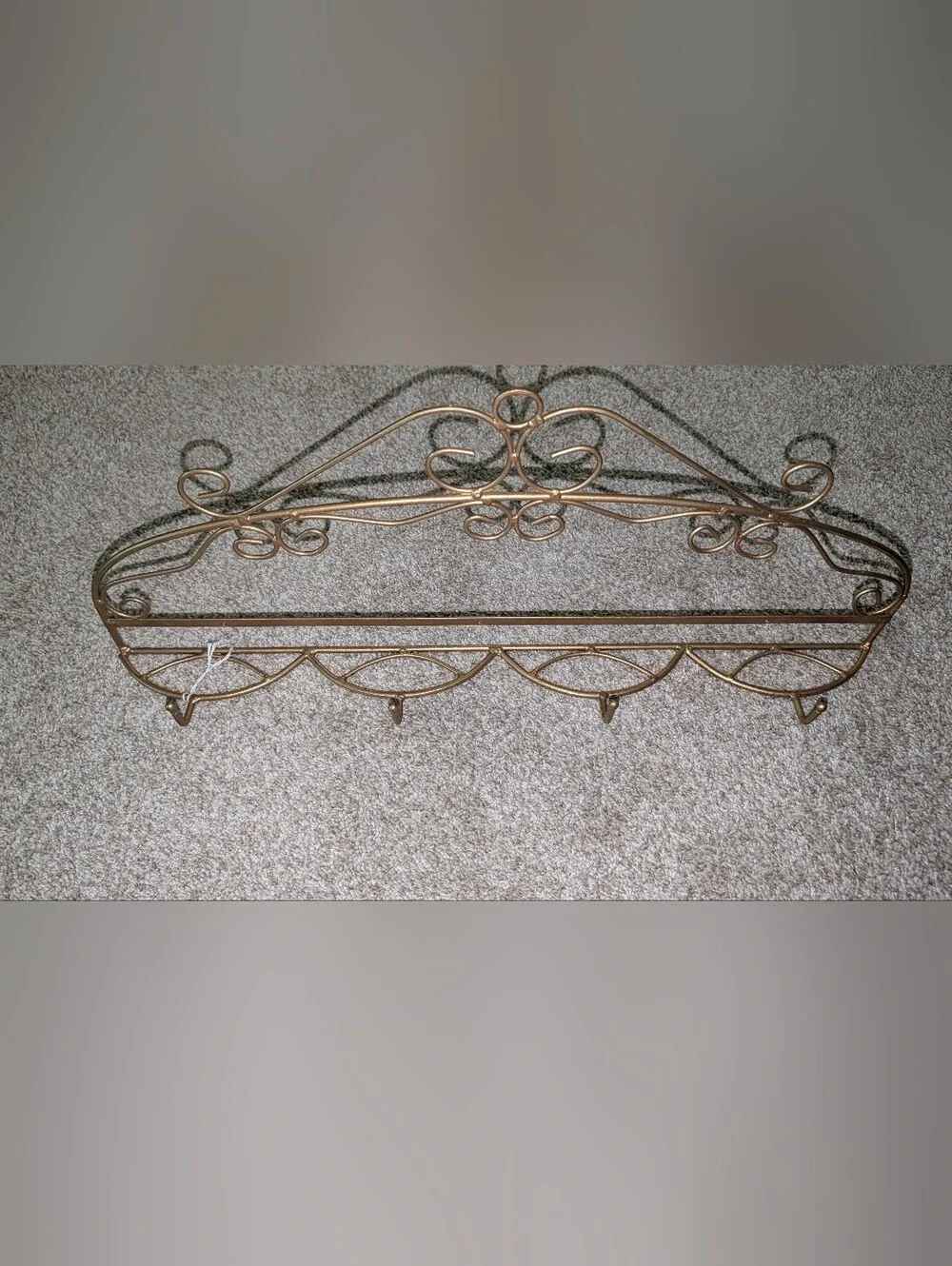 Ornate Metal Wall Hooks - Gold Accent 3